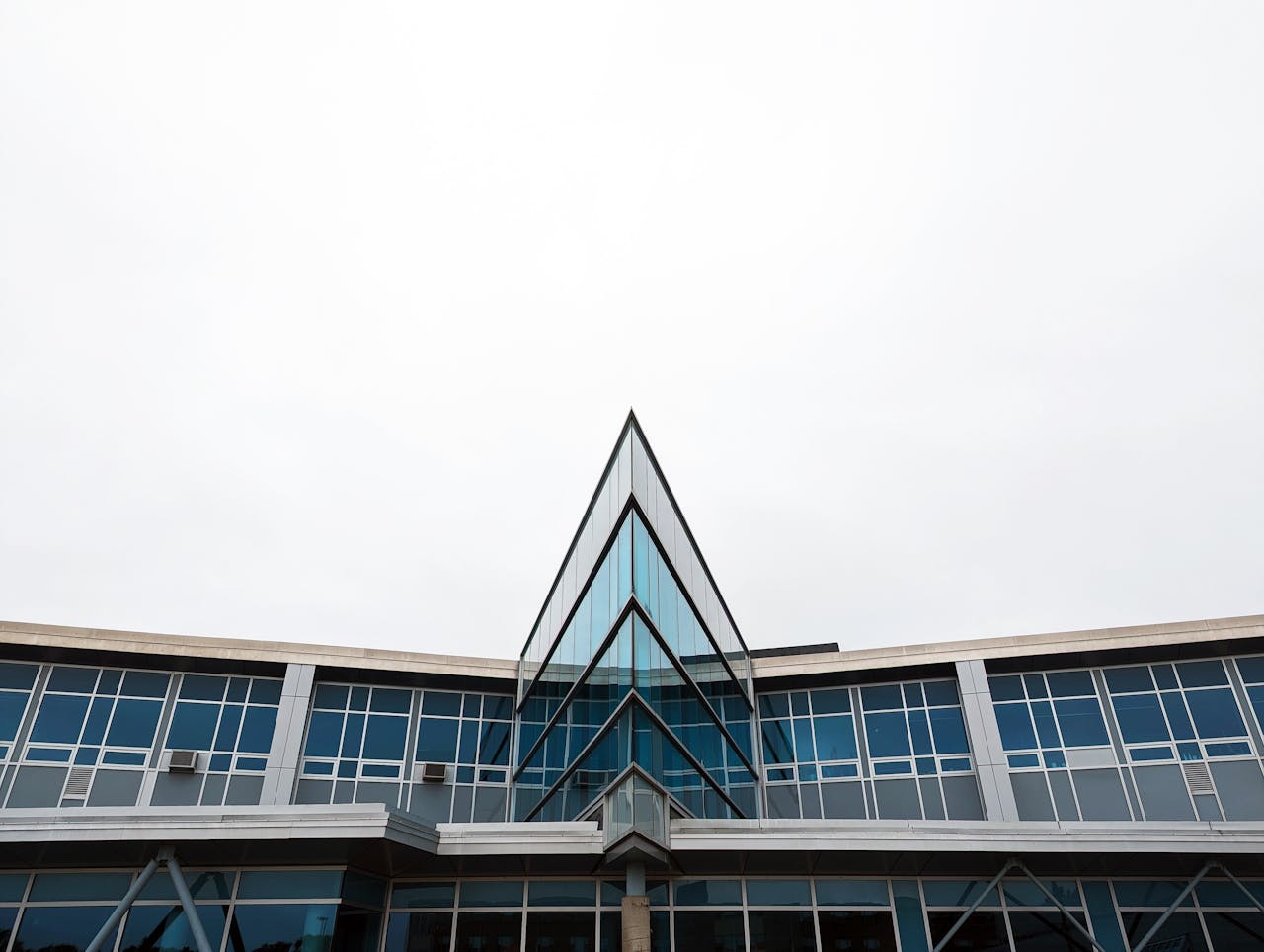 Contemporary architecture of Forrester Hall with glass facade in Truro, NS, Canada.